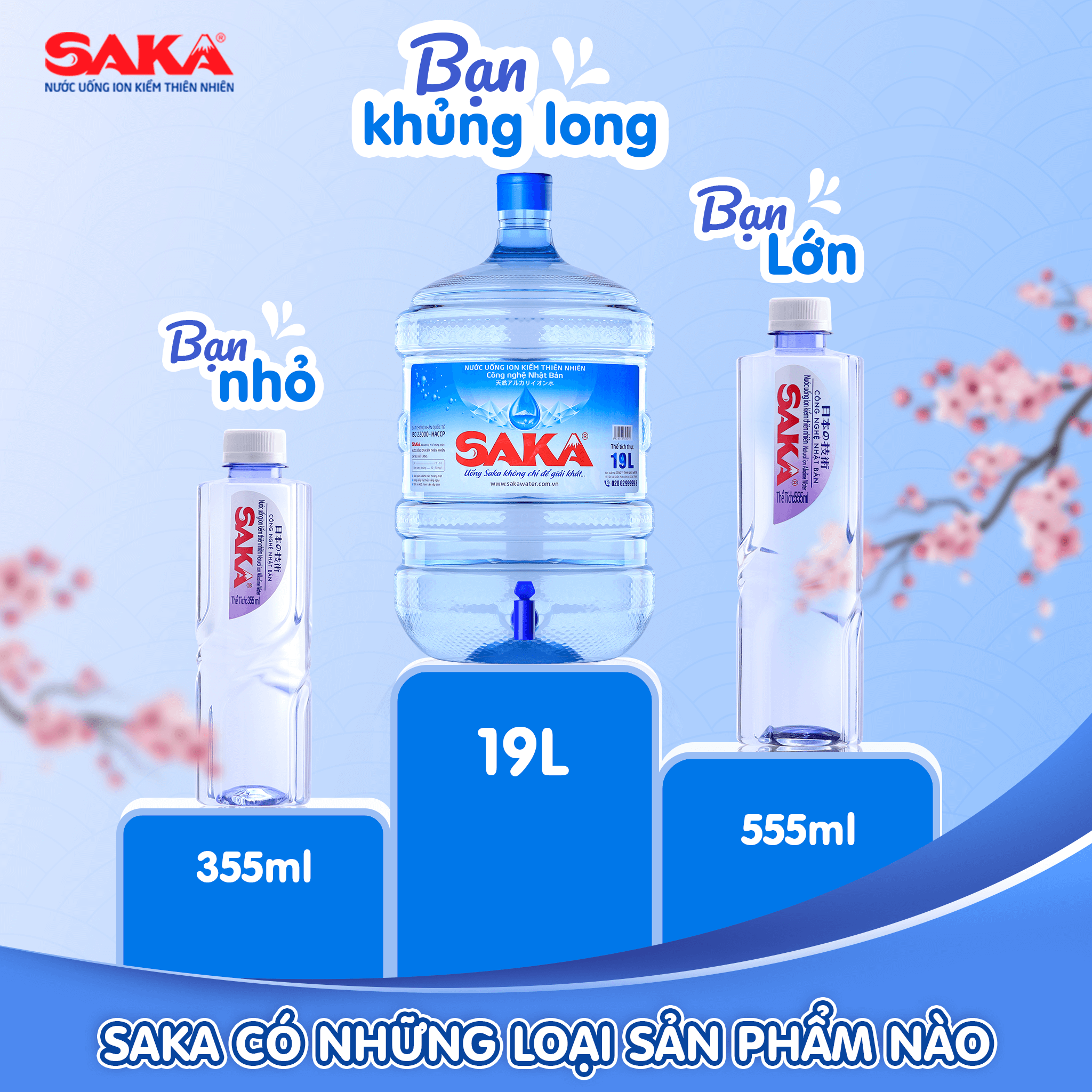 Các sản phẩm nước ion kiềm Saka trên thị trường